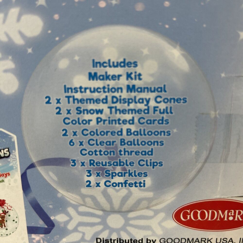 2! - Goodmark Stuffaloons Snow Globe Maker Kit Value Sets Penguin And Snowman! - Picture 13 of 16